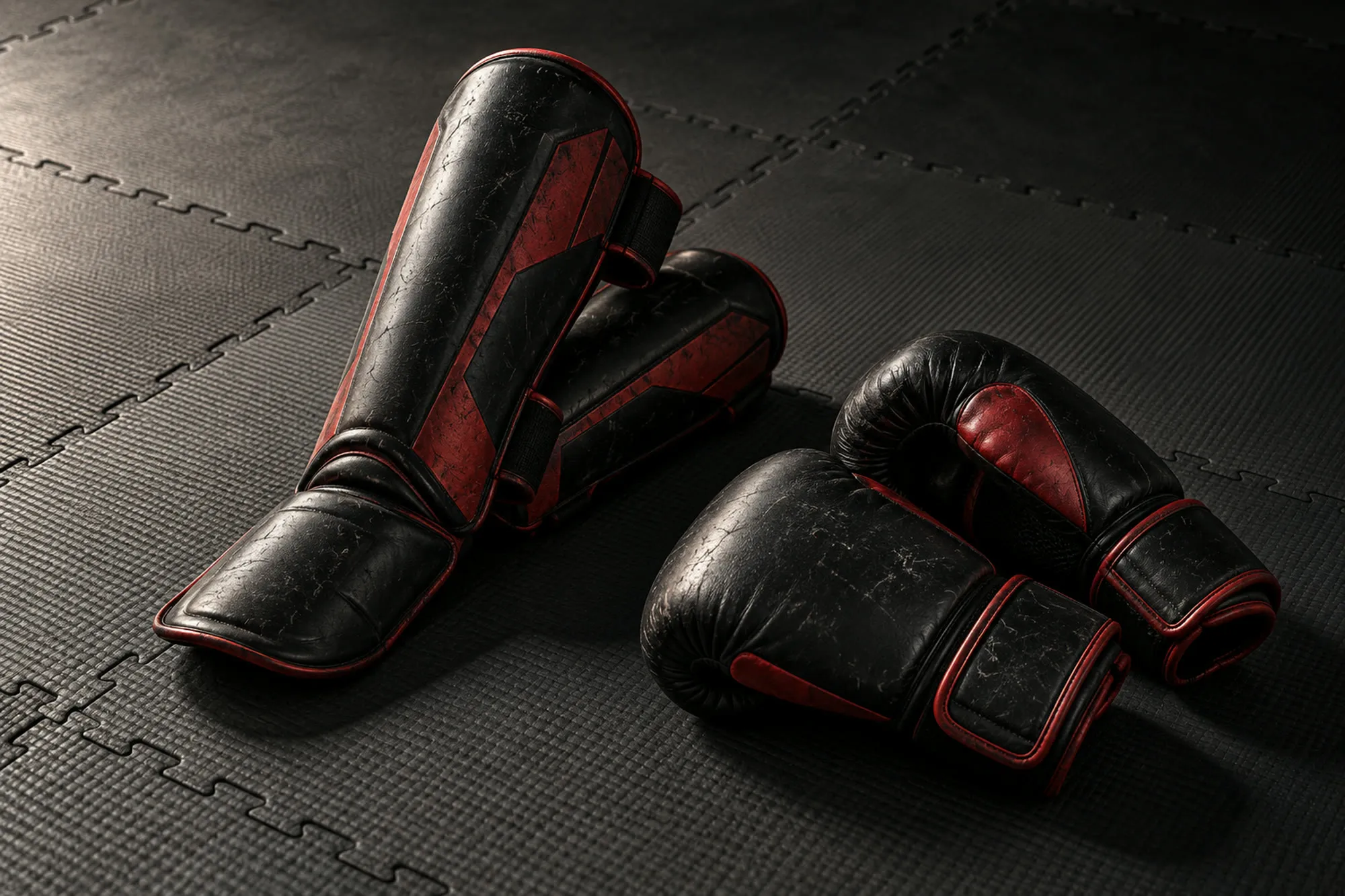 Kickboks için ekipman natürmortu